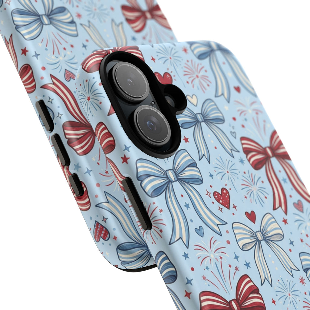 Patriotic Coquette Bows & Fireworks Phone Case Printify