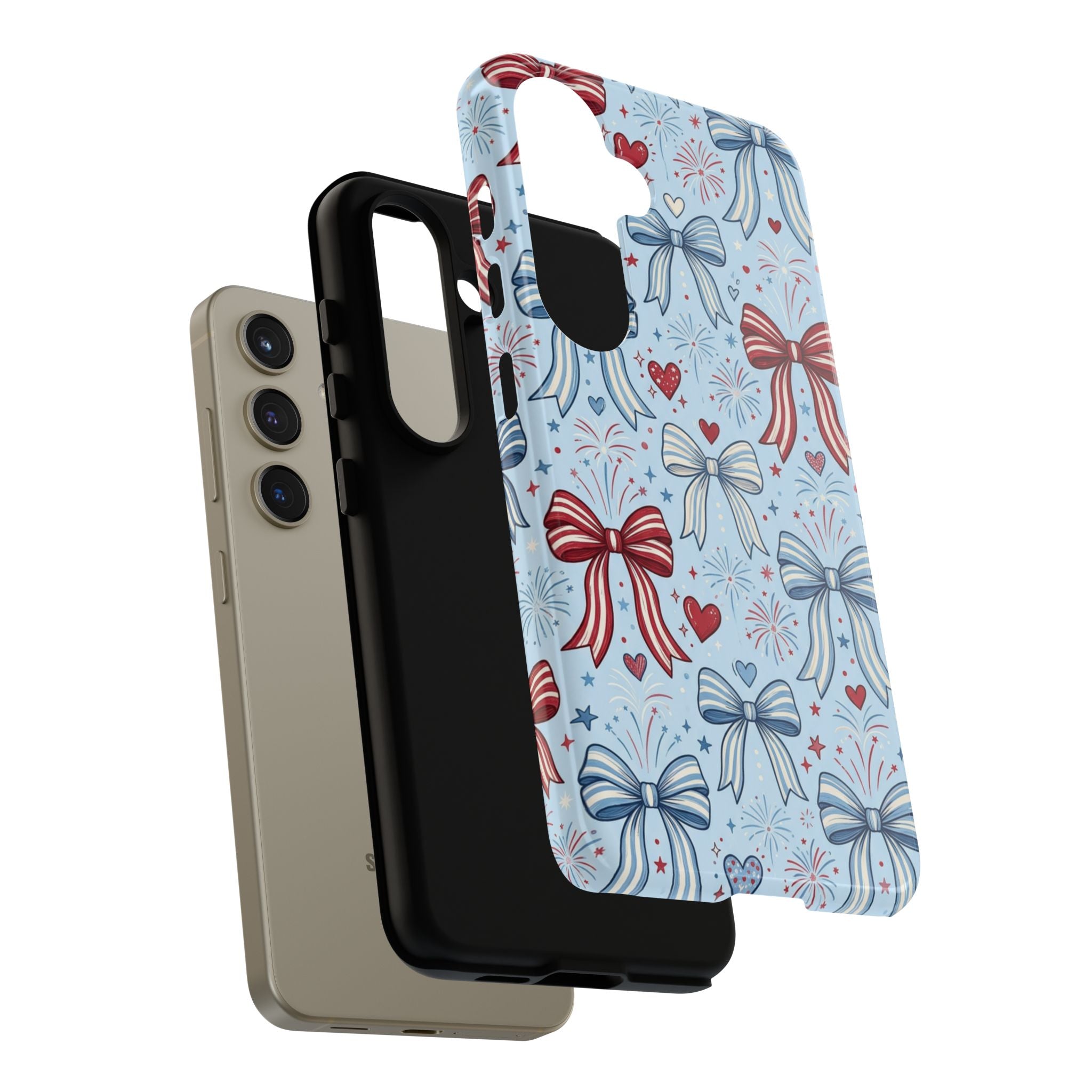 Patriotic Coquette Bows & Fireworks Phone Case Printify