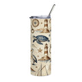 20oz Stainless Steel Tumbler — Nautical Turtles, Sailboats & Lighthouses Printify