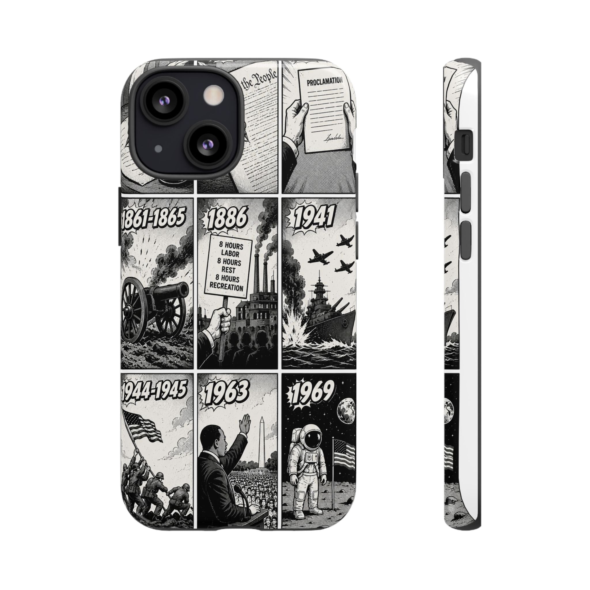 America Through the Ages Comic History Phone Case Printify