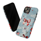 Americana Coquette Cherry Bow Phone Case Printify