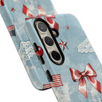 Americana Coquette Cherry Bow Phone Case Printify