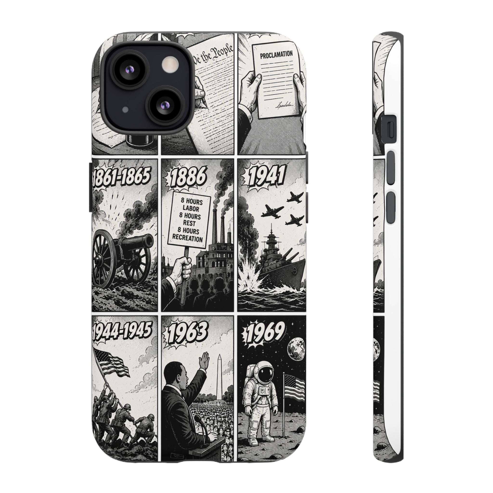 America Through the Ages Comic History Phone Case Printify