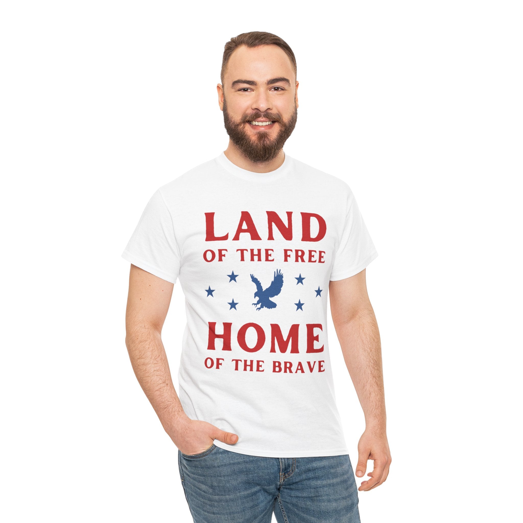Land of the Free Home of the Brave Eagle Patriotic T-Shirt