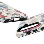 Patriotic Coquette Bows Phone Case – Americana Ribbon & Fireworks Design Printify