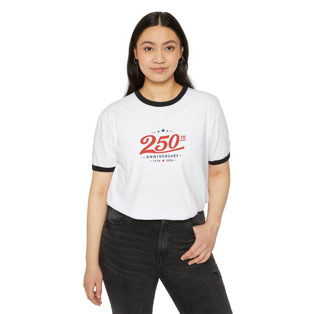 250th Anniversary Ringer T-Shirt — Retro Commemorative Tee Printify