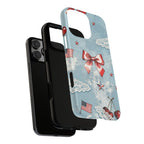 Americana Coquette Cherry Bow Phone Case Printify