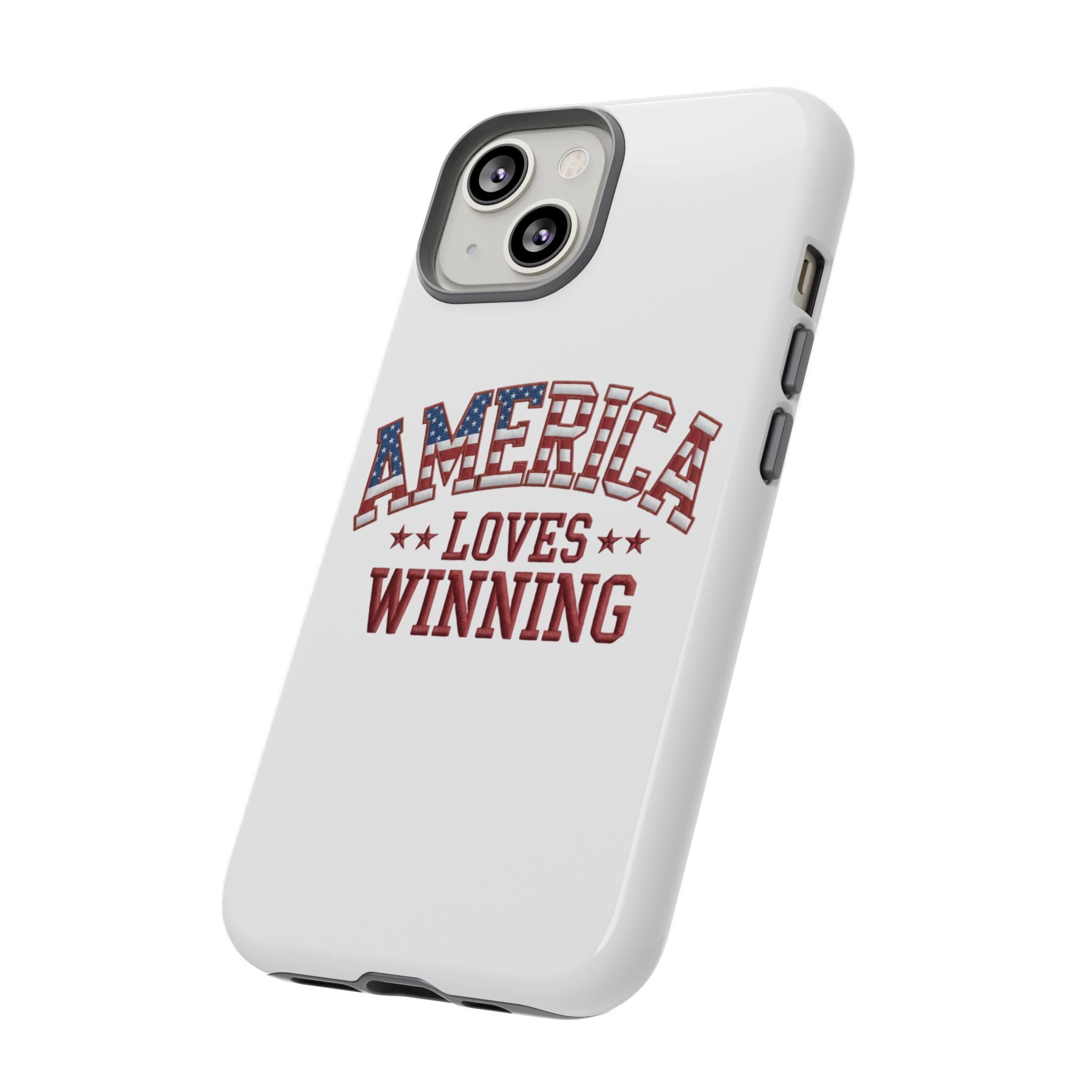 America Loves Winning Patriotic Phone Case – Tough Dual Layer iPhone & Samsung Galaxy S26 Case