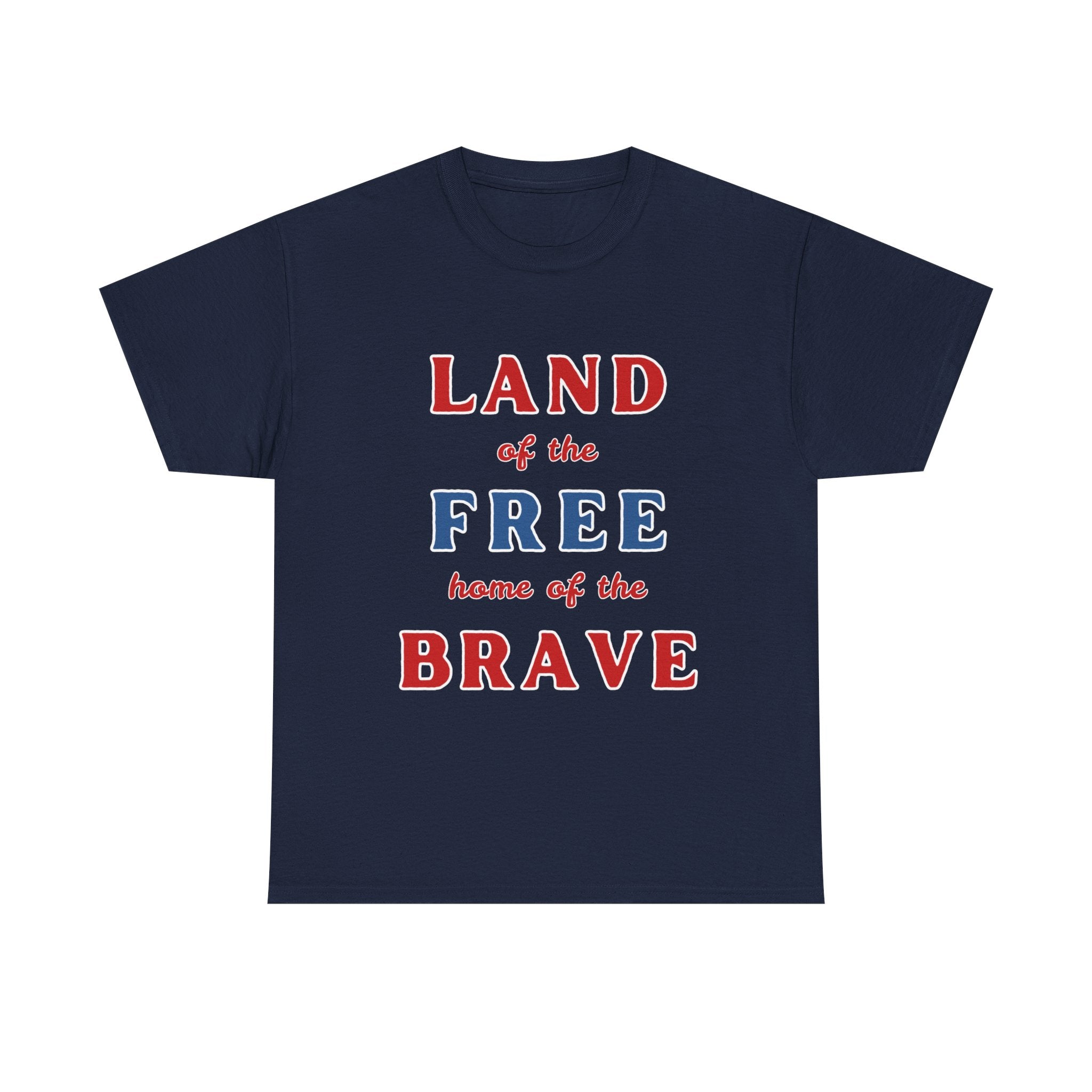 Land of the Free Home of the Brave Patriotic T-Shirt – Dark Colors USA Tee