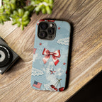 Americana Coquette Cherry Bow Phone Case Printify