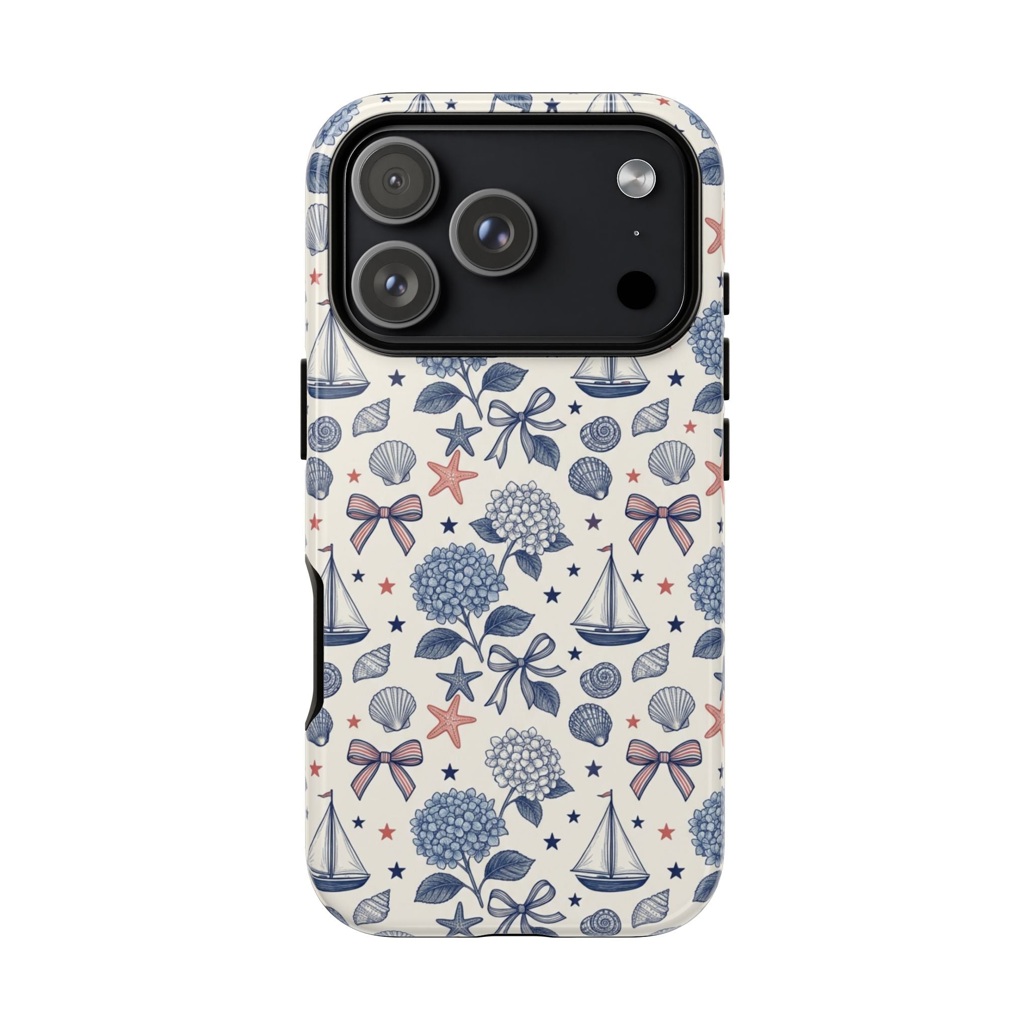 Coastal Americana Hydrangea Phone Case Printify