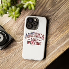 America Loves Winning Patriotic Phone Case – Tough Dual Layer iPhone & Samsung Galaxy S26 Case