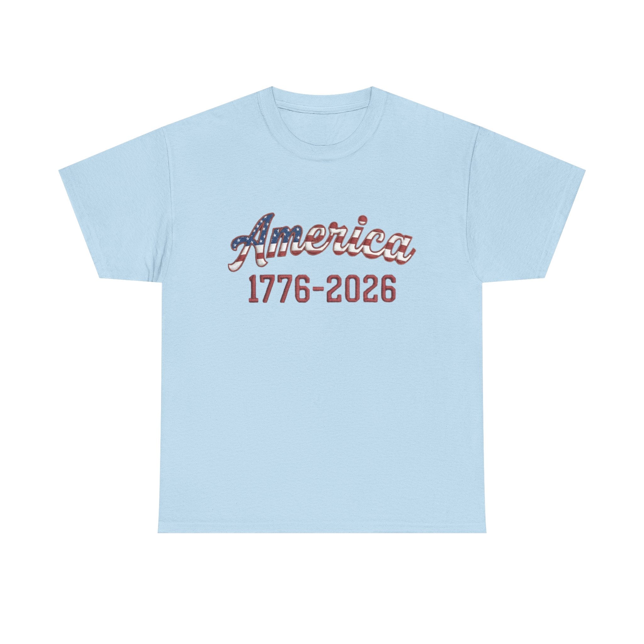 "America 1776–2026" Patriotic Unisex Heavy Cotton T-Shirt – Gildan 5000 Classic Fit