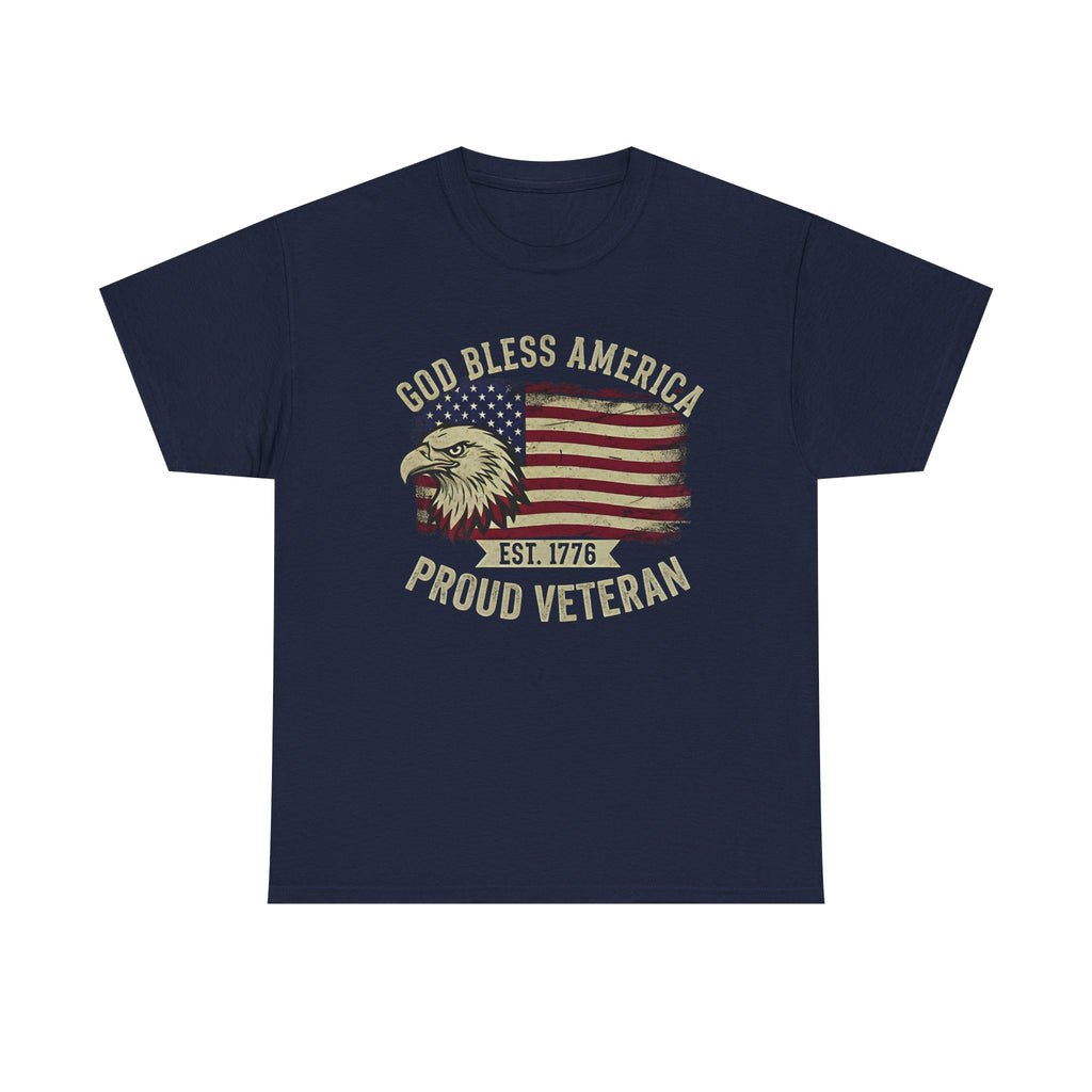 God Bless America Veterans Edition Patriotic T-Shirt – Vintage Eagle Flag Tee