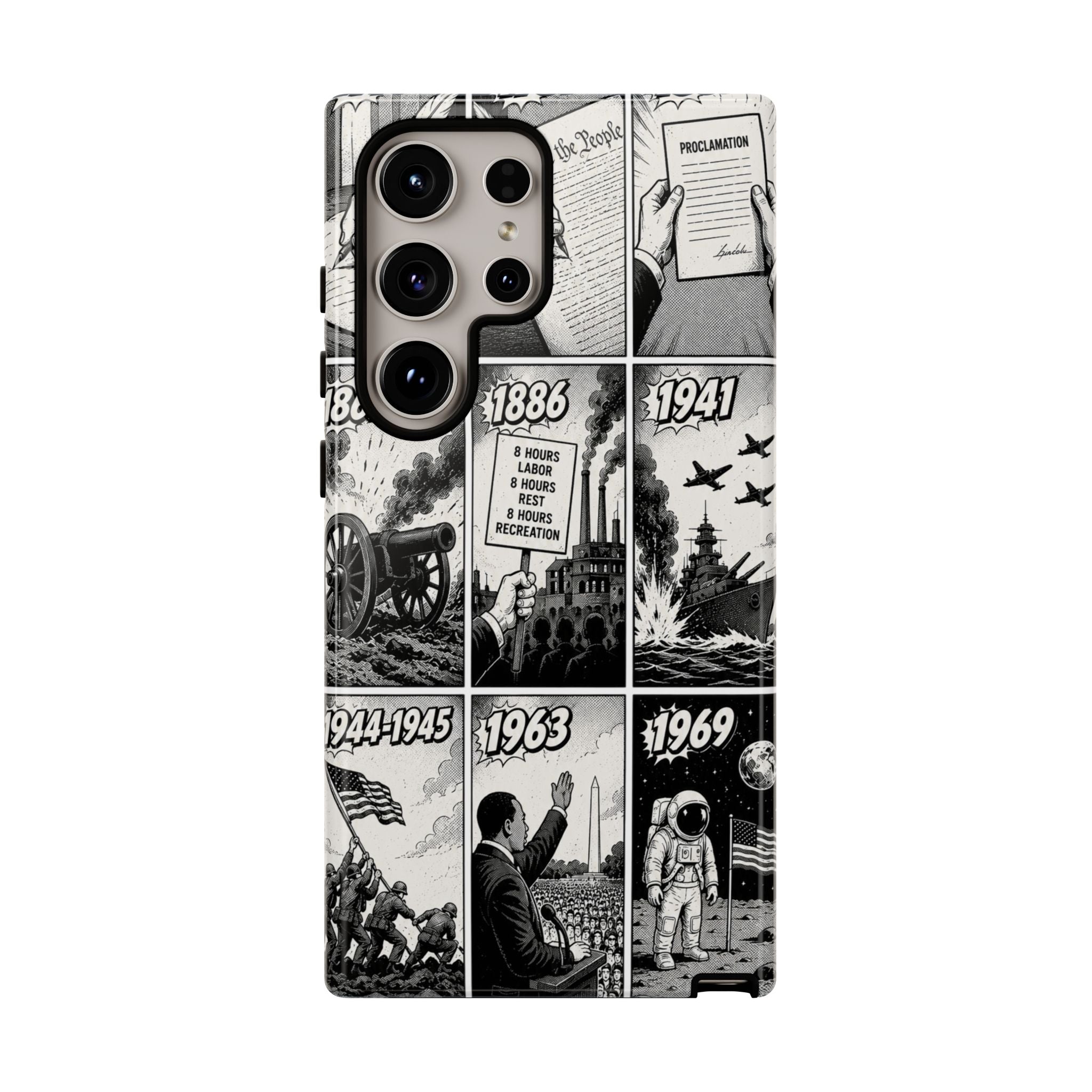 America Through the Ages Comic History Phone Case Printify