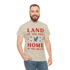 Land of the Free Home of the Brave Eagle Patriotic T-Shirt Printify