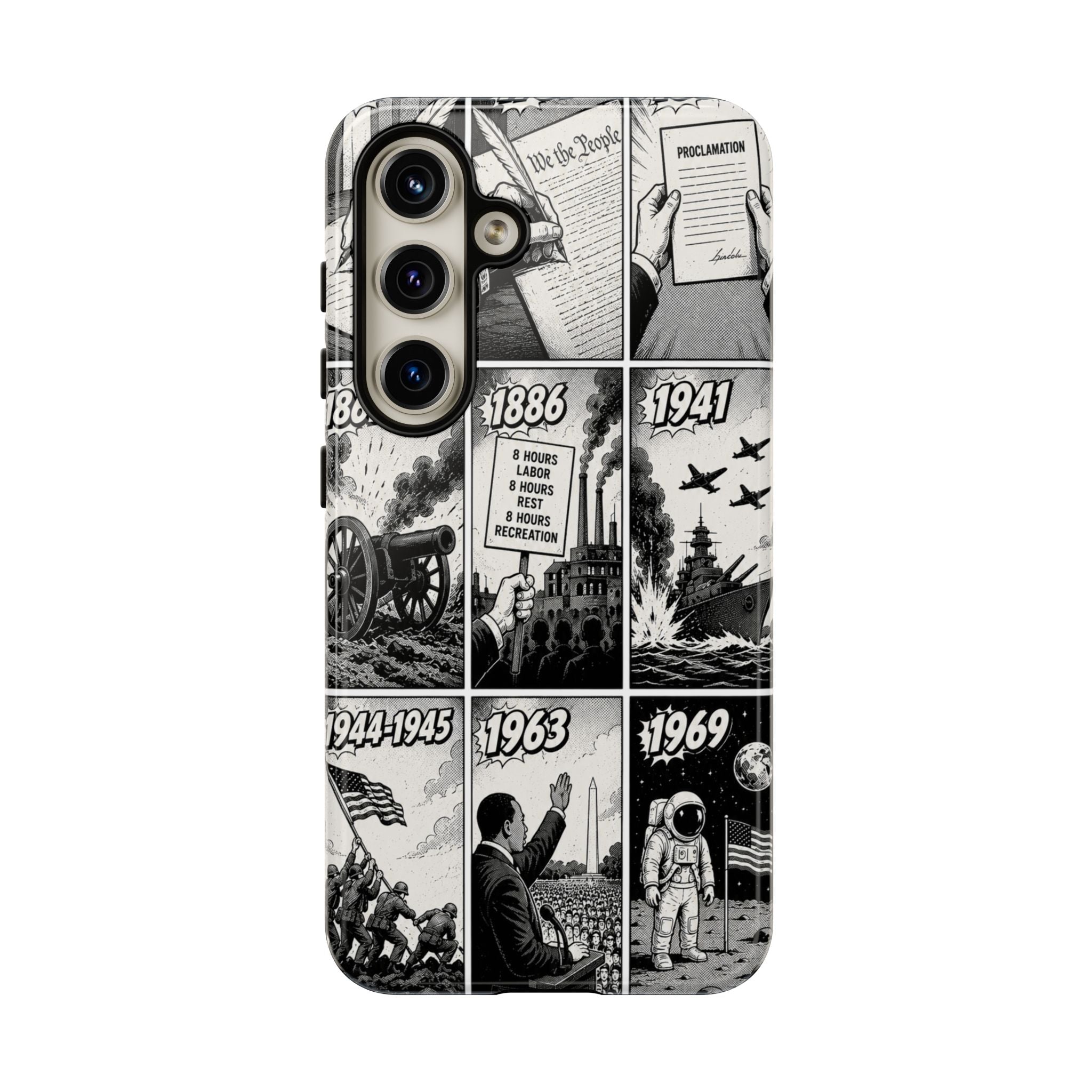 America Through the Ages Comic History Phone Case Printify