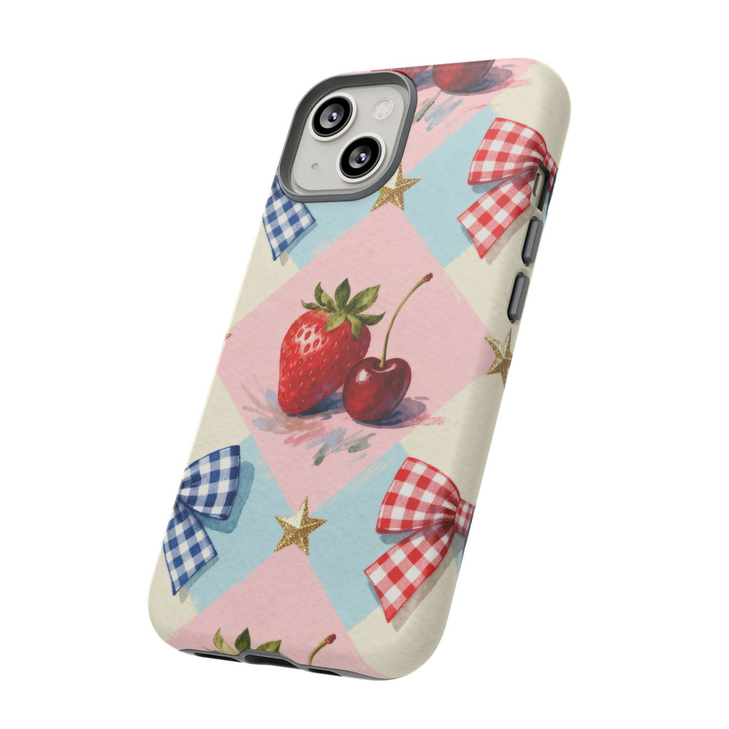 Americana Coquette Cherry Picnic Phone Case Printify