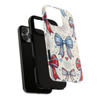 Patriotic Coquette Bows Phone Case – Americana Ribbon & Fireworks Design Printify