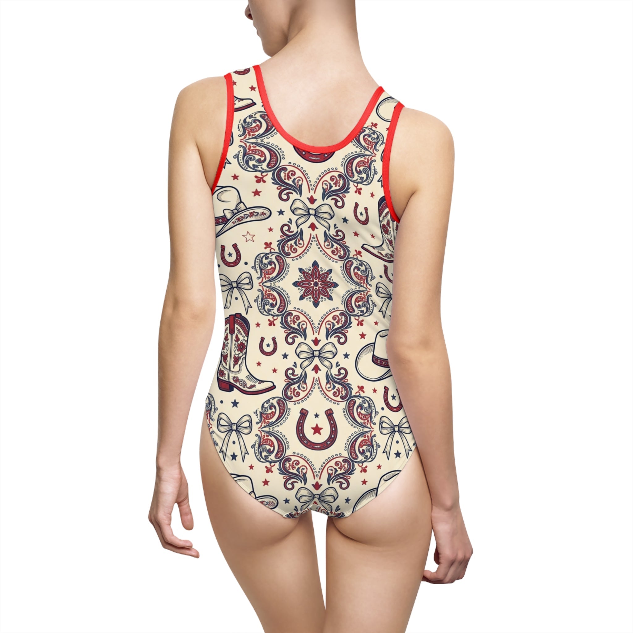 Cowgirl Americana One-Piece Swimsuit Printify