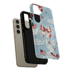 Americana Coquette Cherry Bow Phone Case Printify