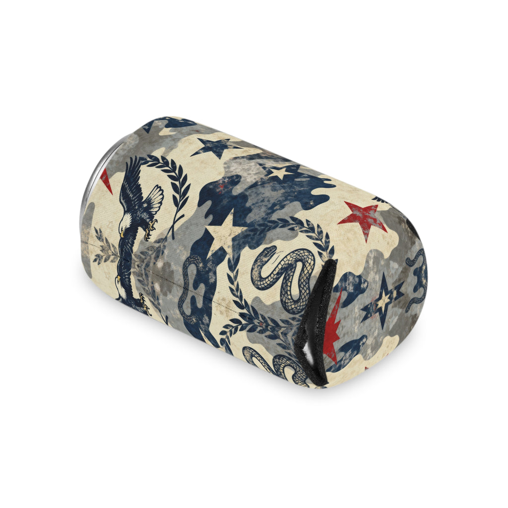 Patriotic Camo Freedom Can Cooler Printify