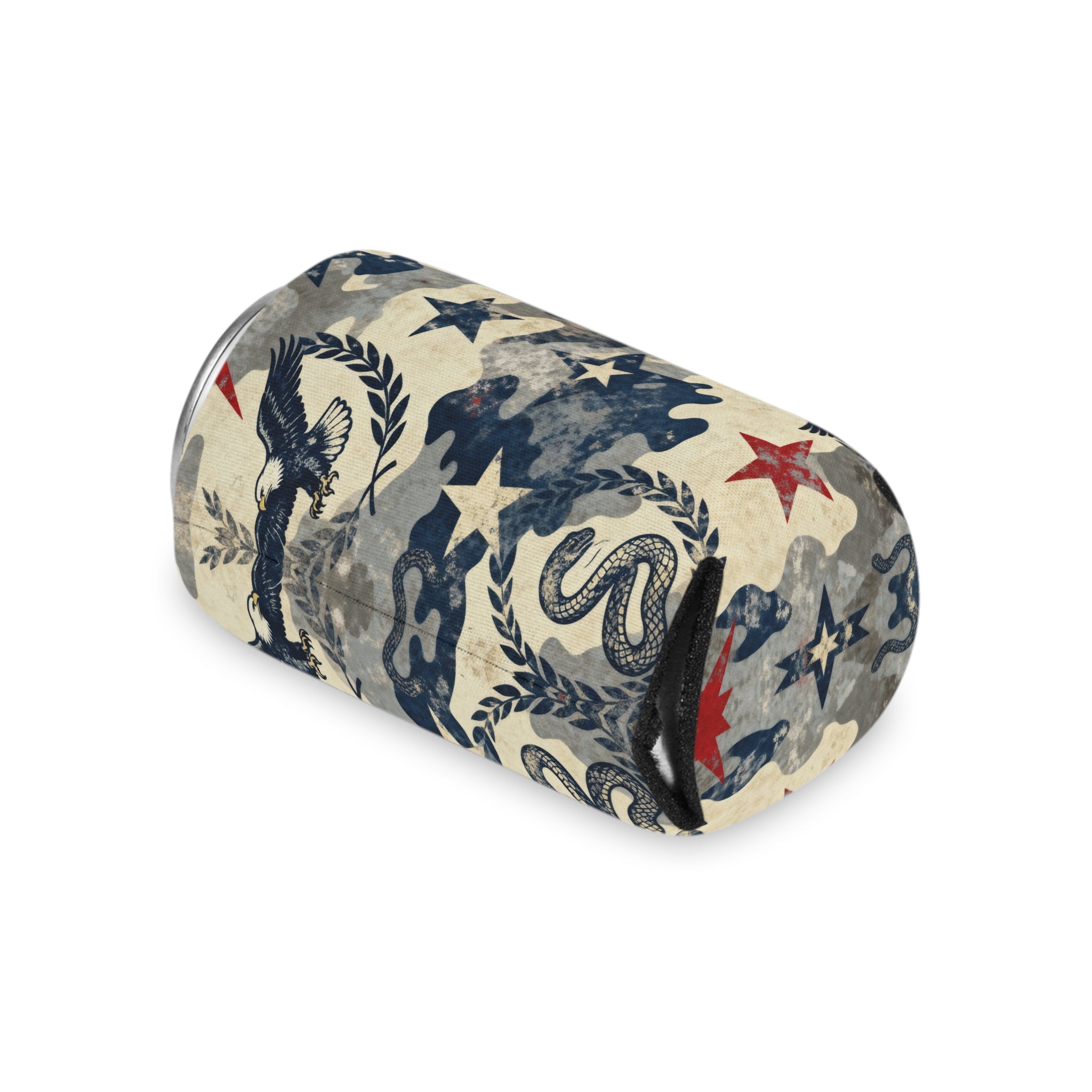 Patriotic Camo Freedom Can Cooler Printify
