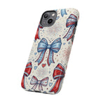 Patriotic Coquette Bows Phone Case – Americana Ribbon & Fireworks Design Printify