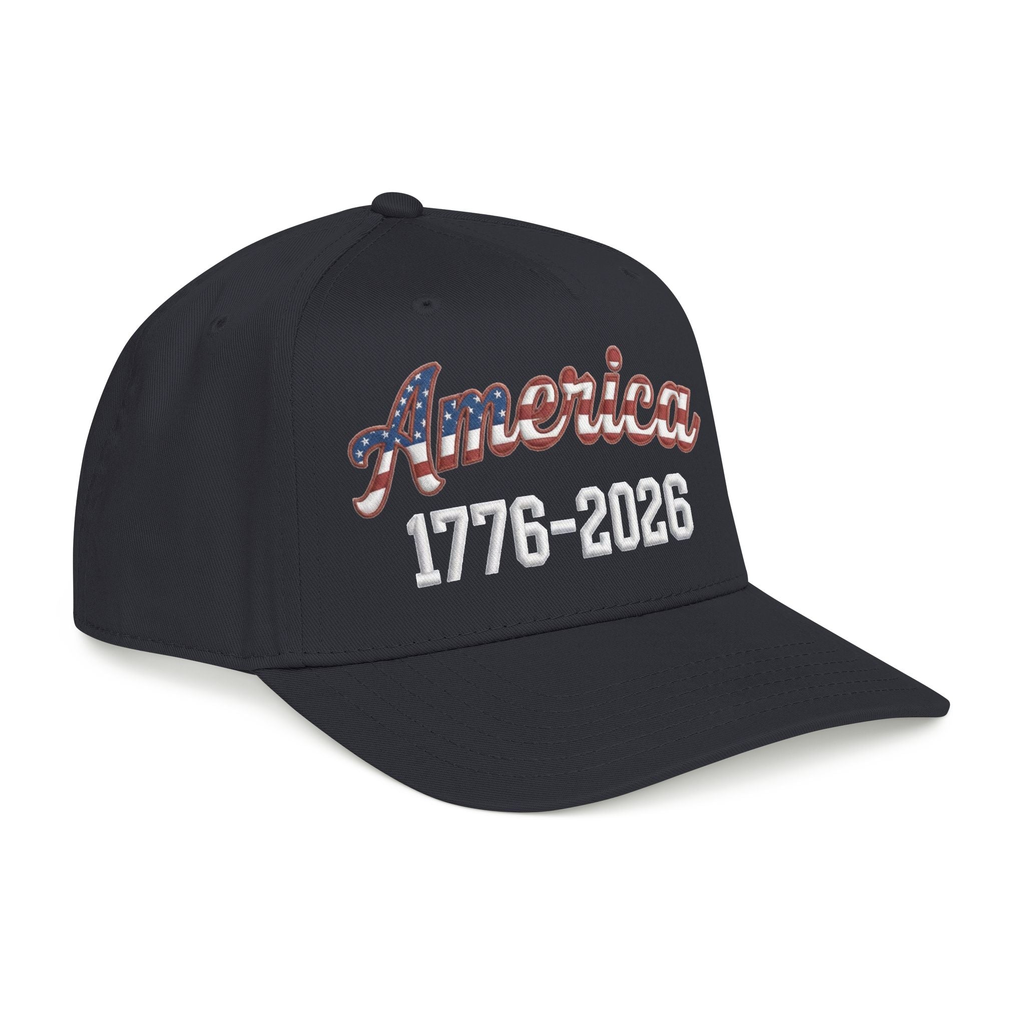 "America 1776–2026" Patriotic Baseball Cap – American Flag Snapback Hat (Dark Colors)