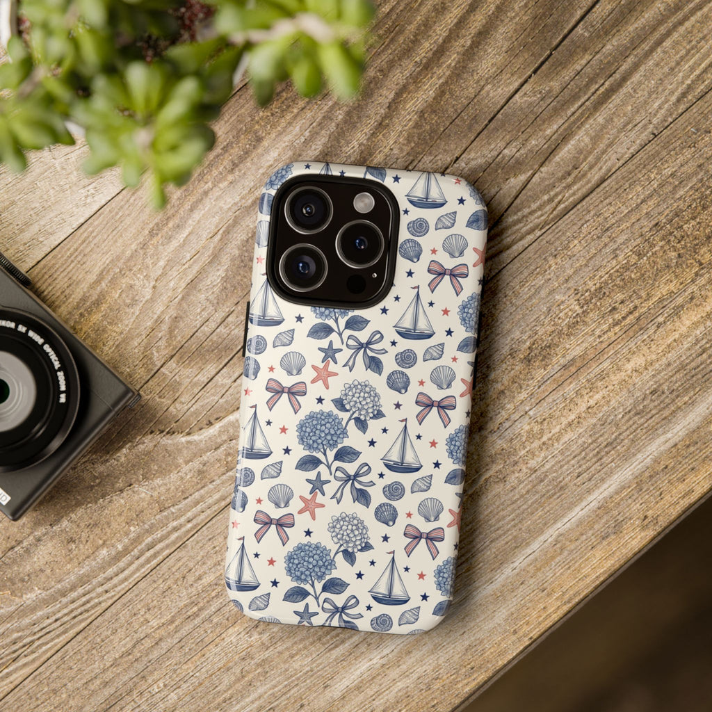 Coastal Americana Hydrangea Phone Case Printify