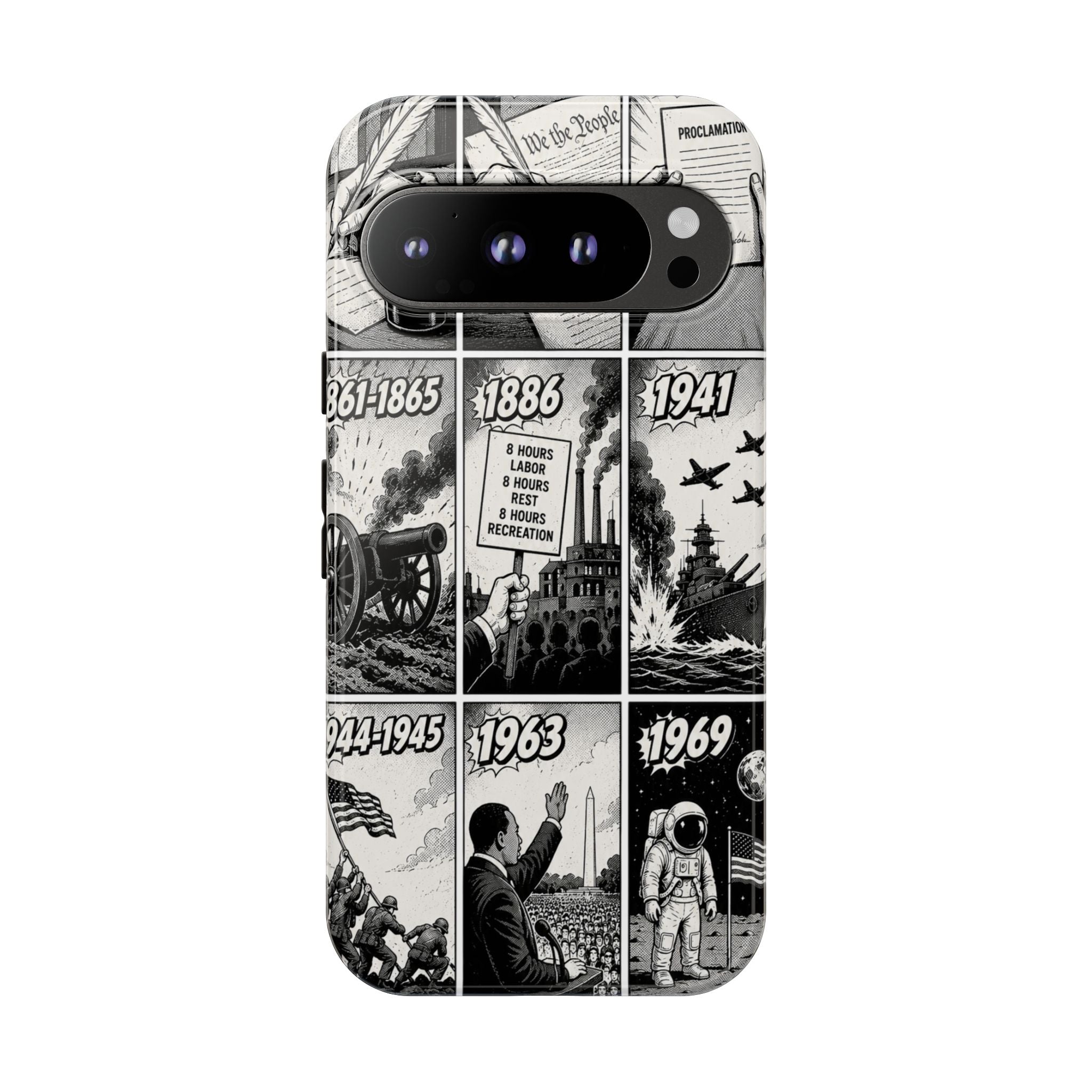 America Through the Ages Comic History Phone Case Printify
