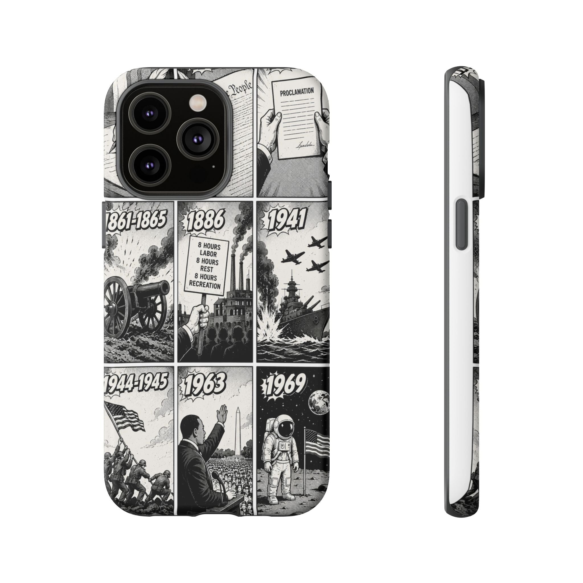 America Through the Ages Comic History Phone Case Printify