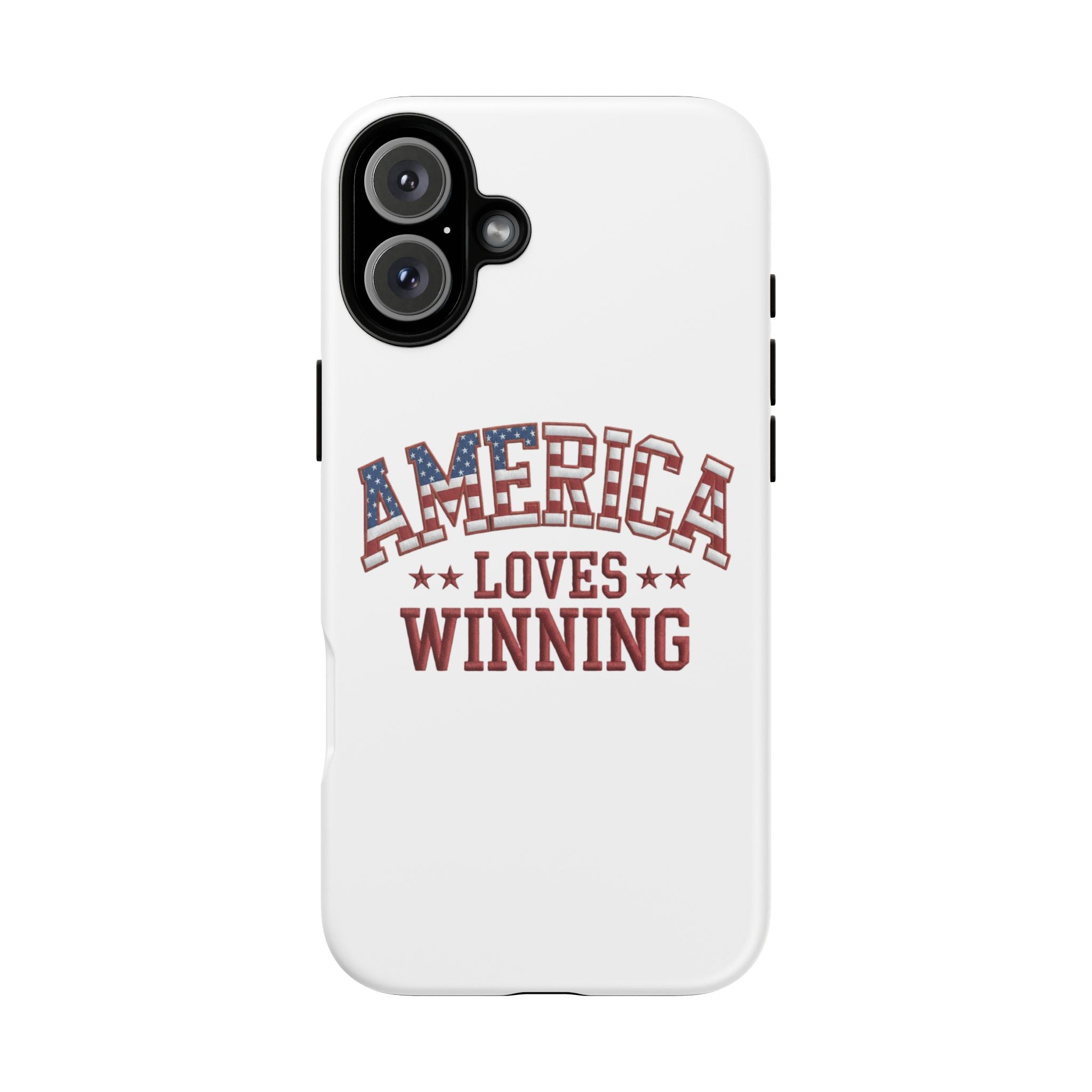 America Loves Winning Patriotic Phone Case – Tough Dual Layer iPhone & Samsung Galaxy S26 Case