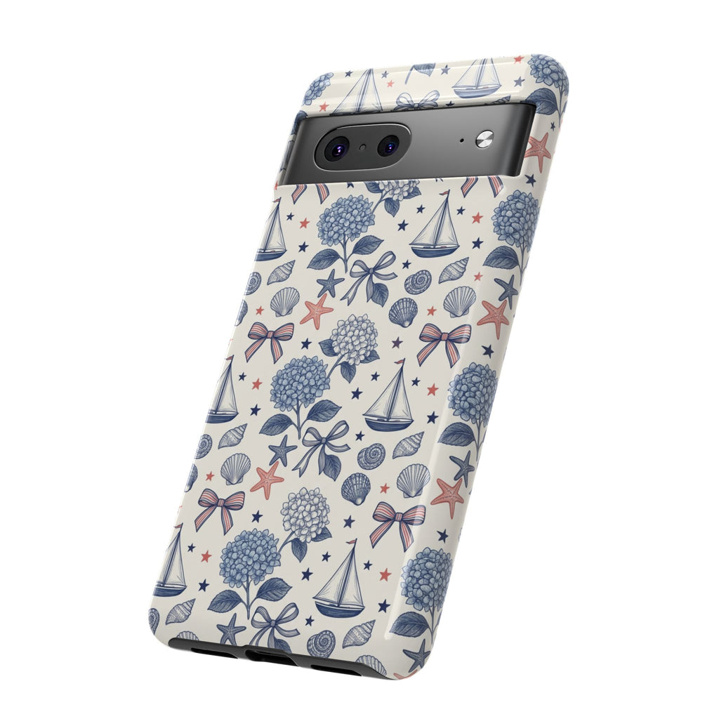 Coastal Americana Hydrangea Phone Case Printify