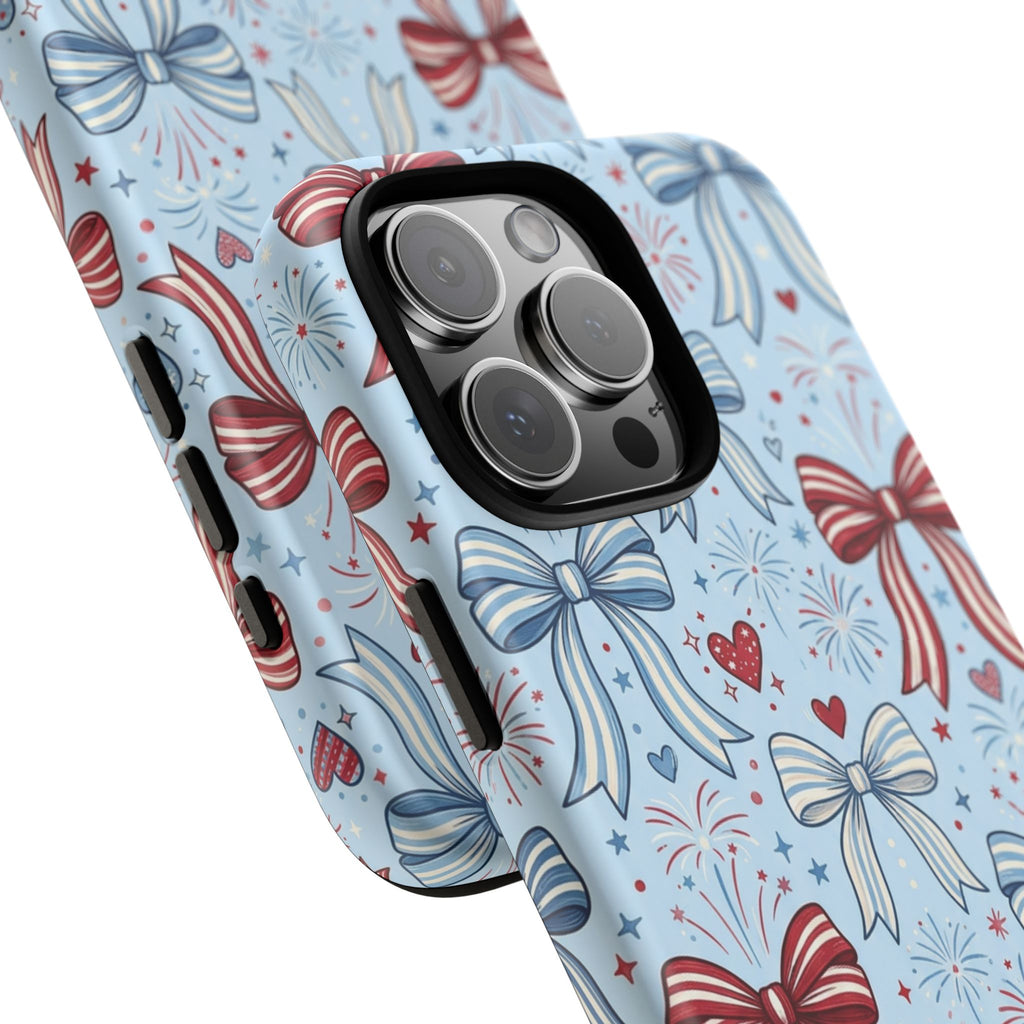 Patriotic Coquette Bows & Fireworks Phone Case Printify