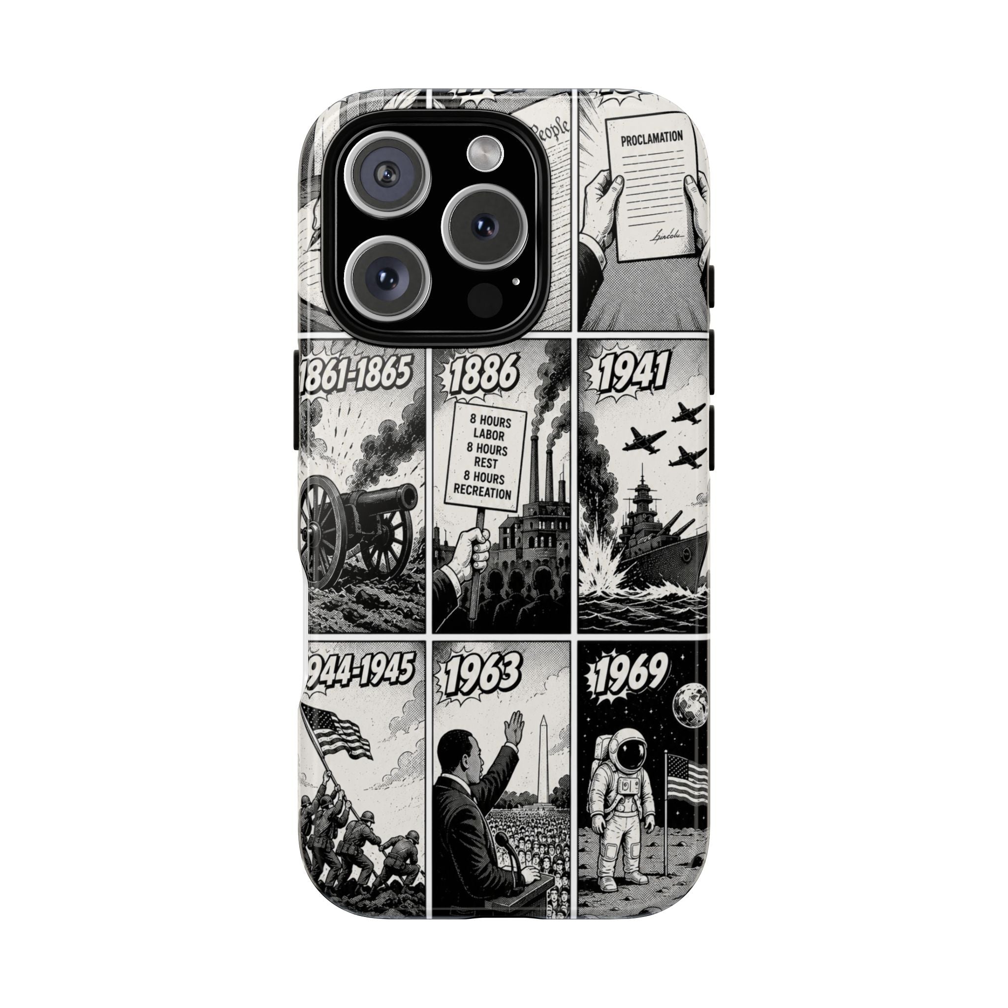 America Through the Ages Comic History Phone Case Printify