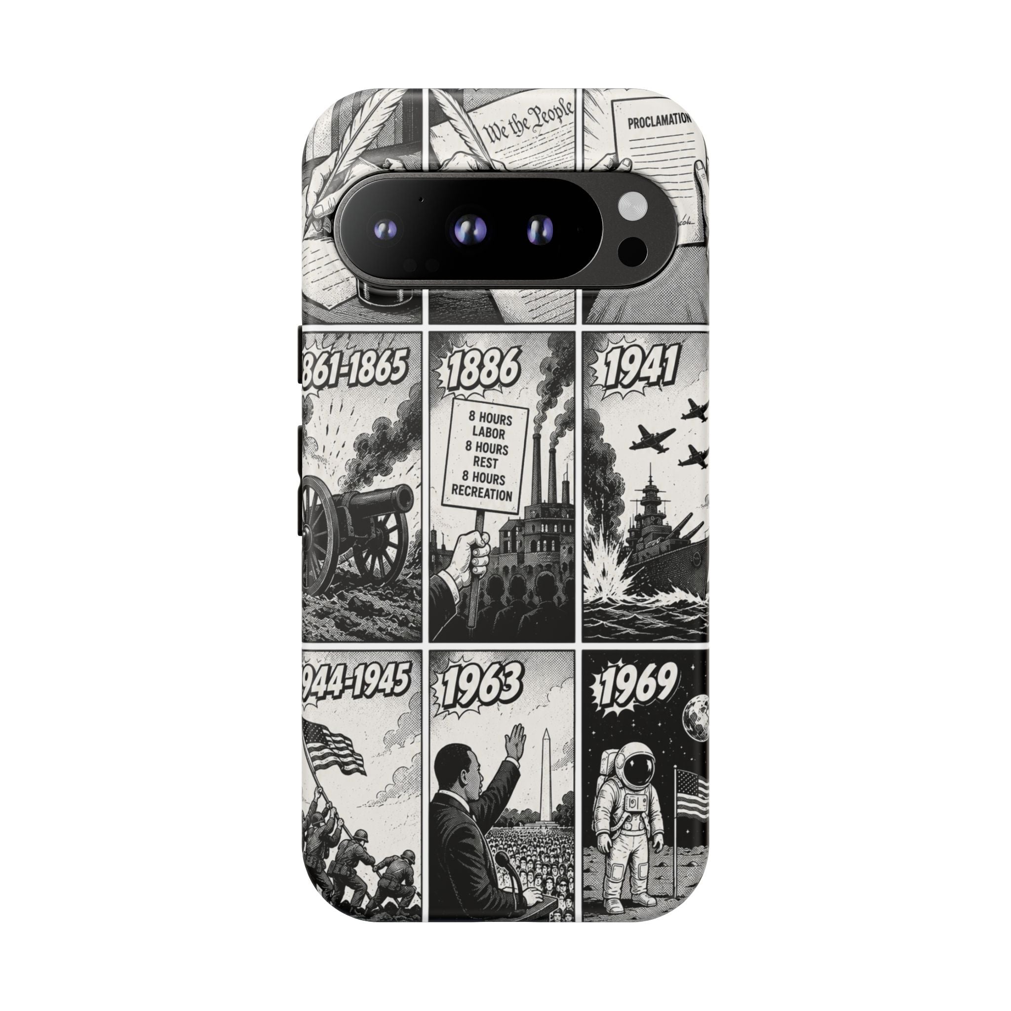 America Through the Ages Comic History Phone Case Printify