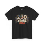 "250 YEARS" Patriotic Unisex Cotton T-Shirt – Gildan 5000 Heavy Tee