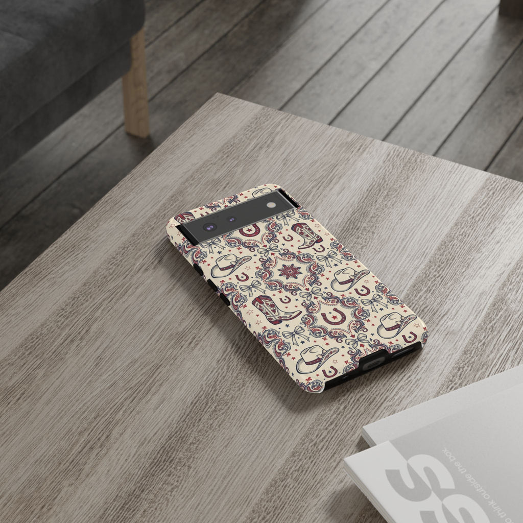 Americana Cowgirl Coquette Phone Case Printify