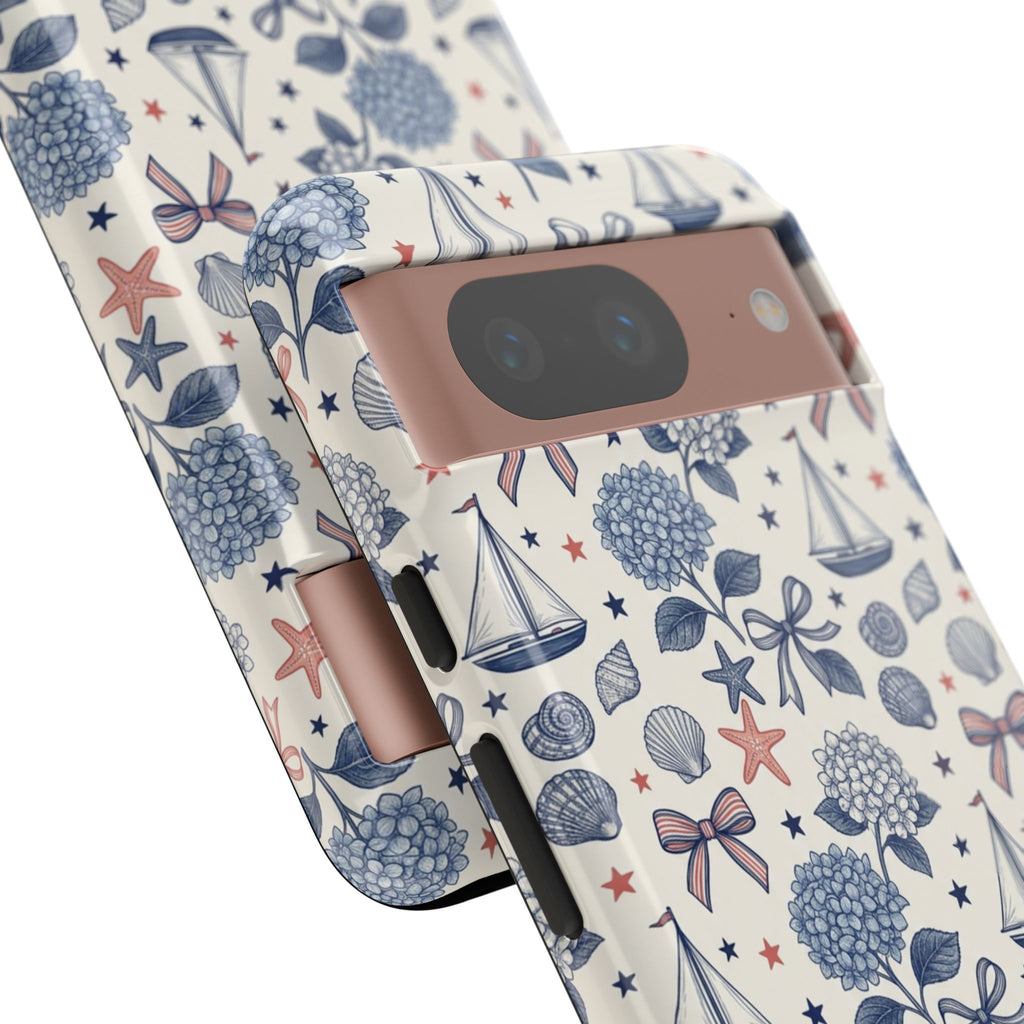 Coastal Americana Hydrangea Phone Case Printify
