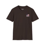 American Flag Pocket T-Shirt — "America's" Small Logo Patriotic Tee Printify