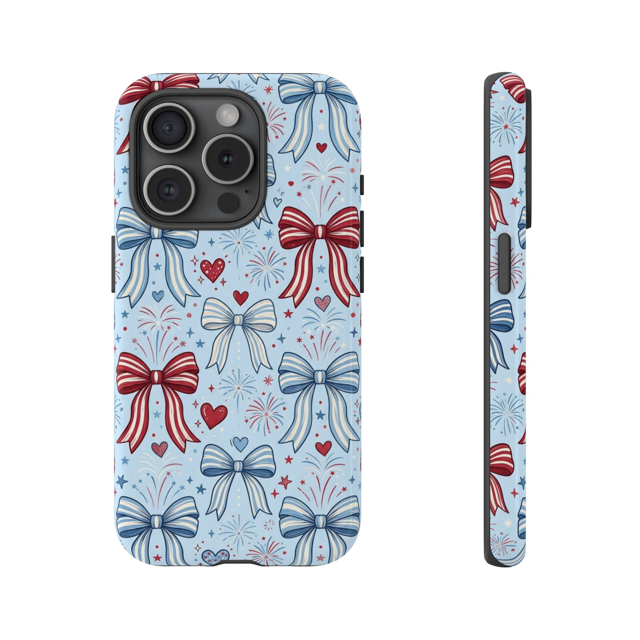 Patriotic Coquette Bows & Fireworks Phone Case Printify