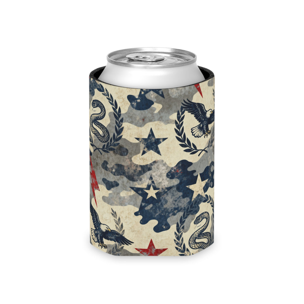 Patriotic Camo Freedom Can Cooler Printify