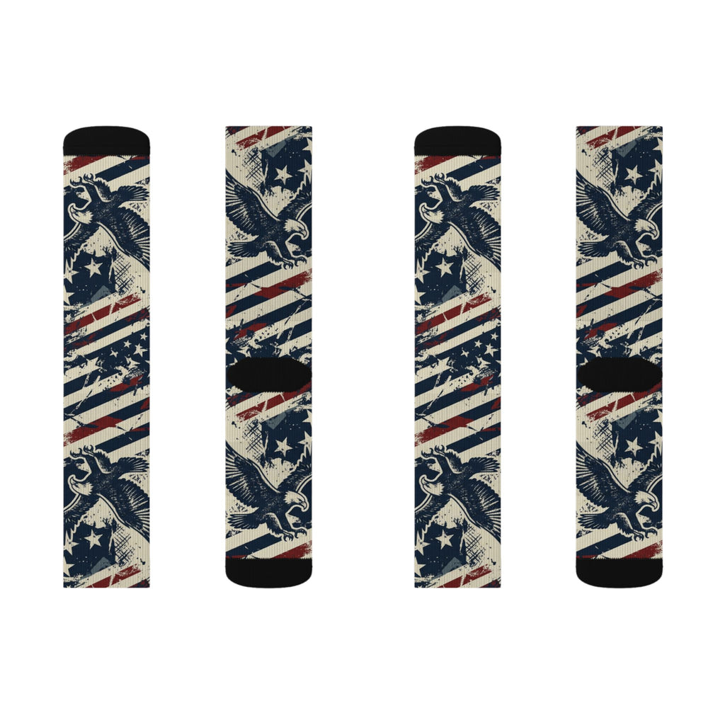 Freedom Eagle Crew Socks – Vintage Patriotic American Eagle Socks Printify