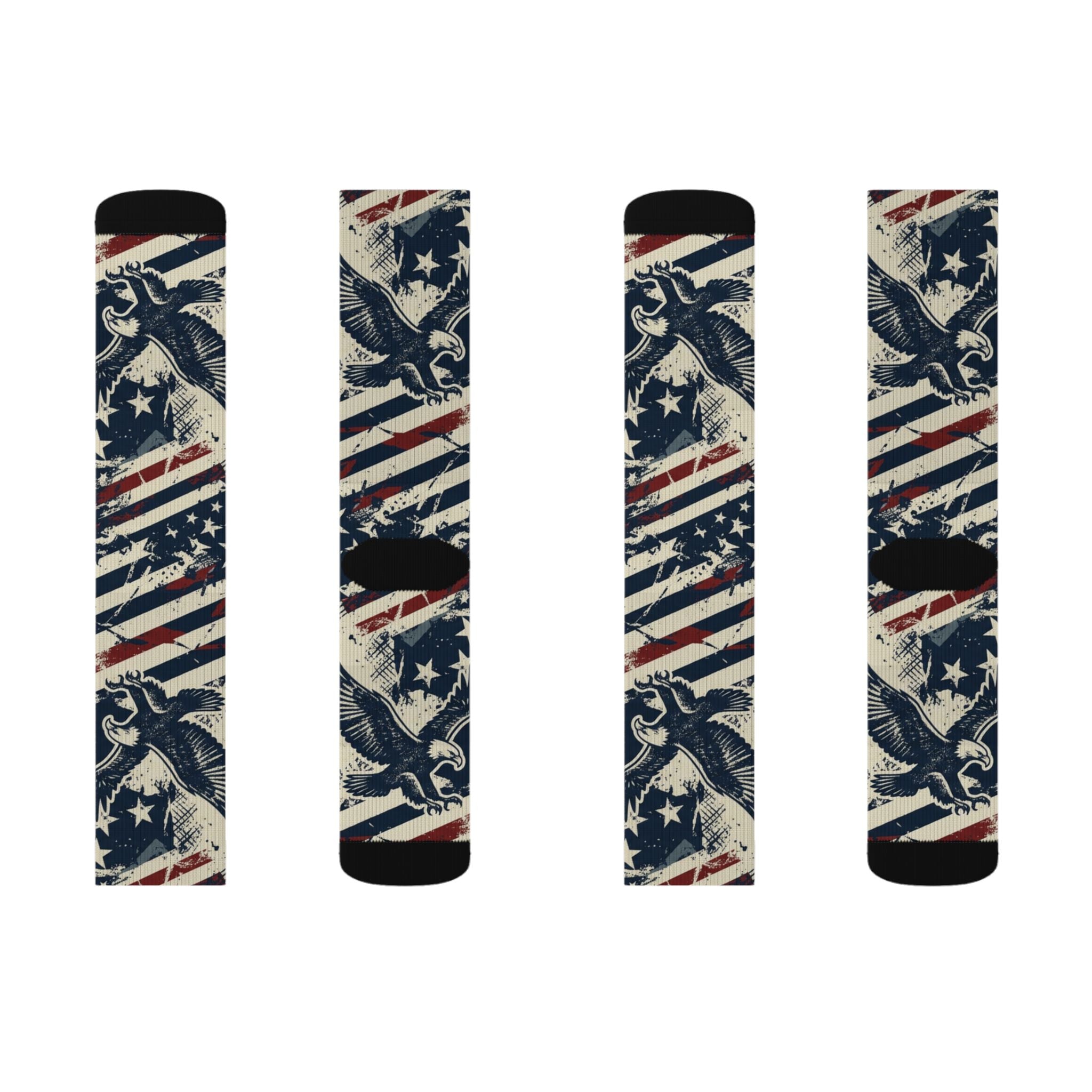 Freedom Eagle Crew Socks – Vintage Patriotic American Eagle Socks Printify