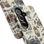 Patriotic Outdoors Phone Case – Bass Fishing & Vintage Americana Case Printify