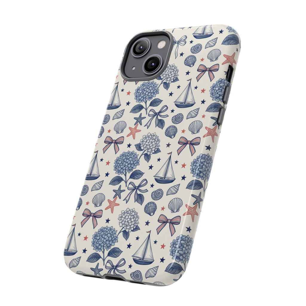 Coastal Americana Hydrangea Phone Case Printify