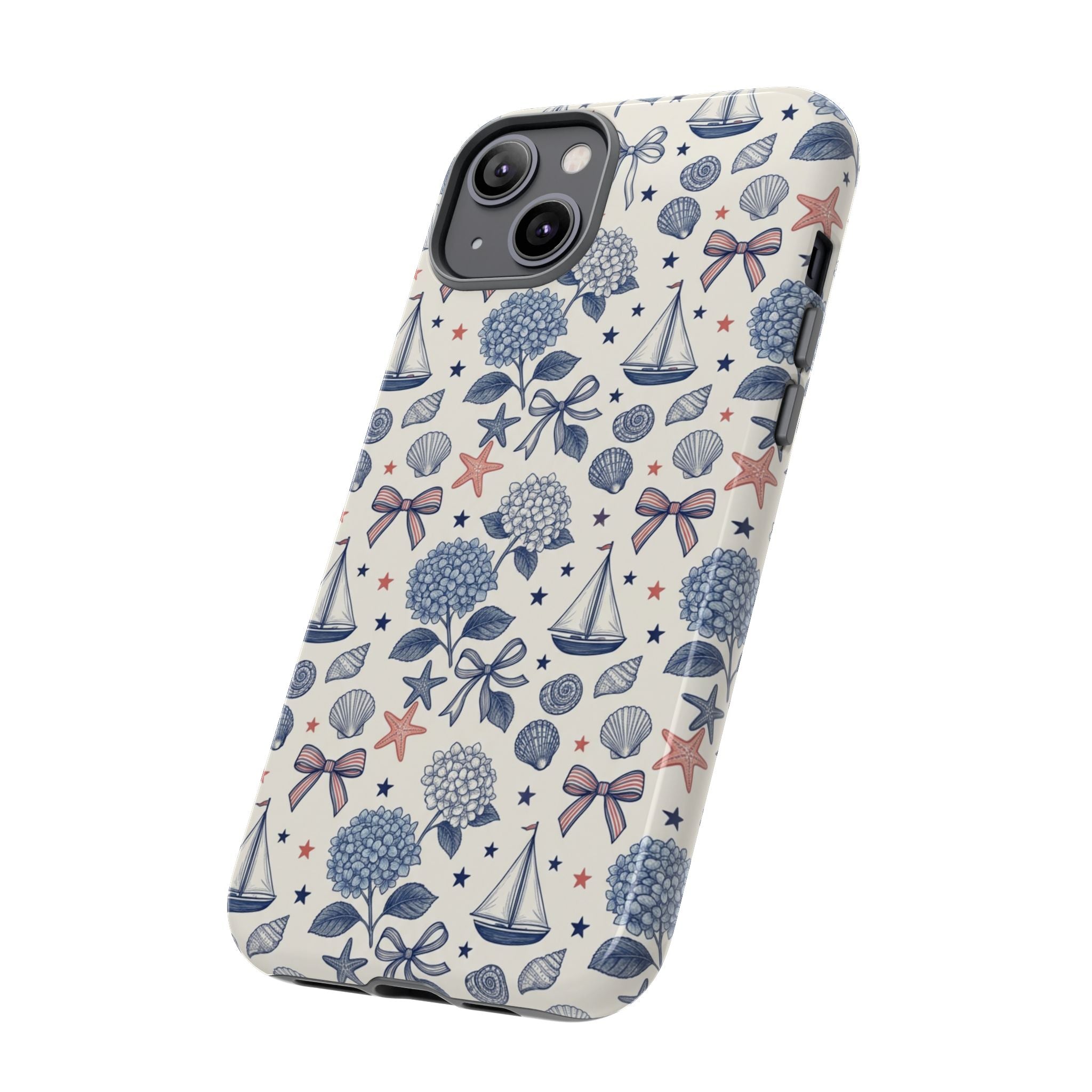 Coastal Americana Hydrangea Phone Case Printify