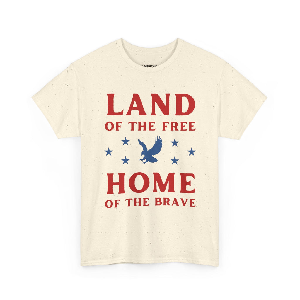 Land of the Free Home of the Brave Eagle Patriotic T-Shirt Printify