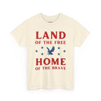 Land of the Free Home of the Brave Eagle Patriotic T-Shirt Printify